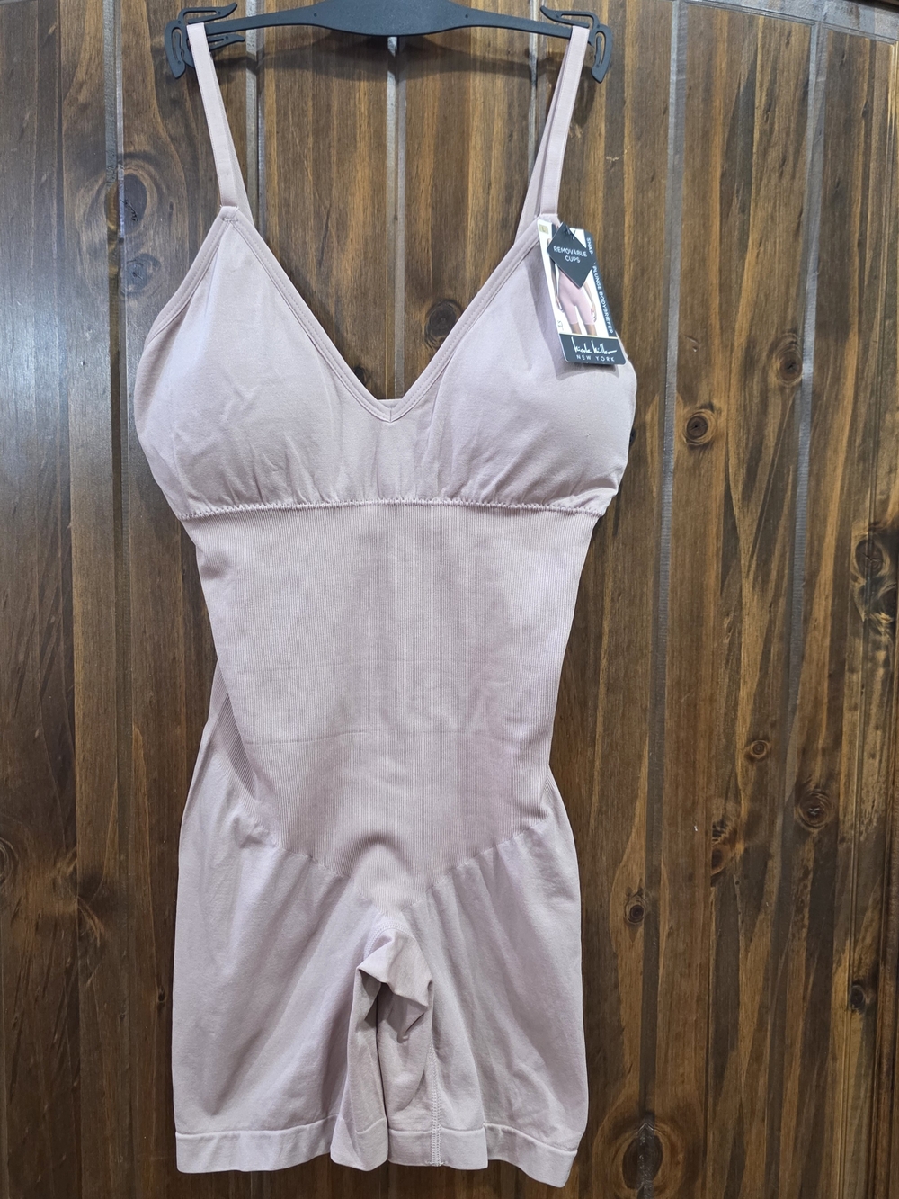 Nicole Miller Dusty Blush Shaping Bodysuit with Adjustable Straps